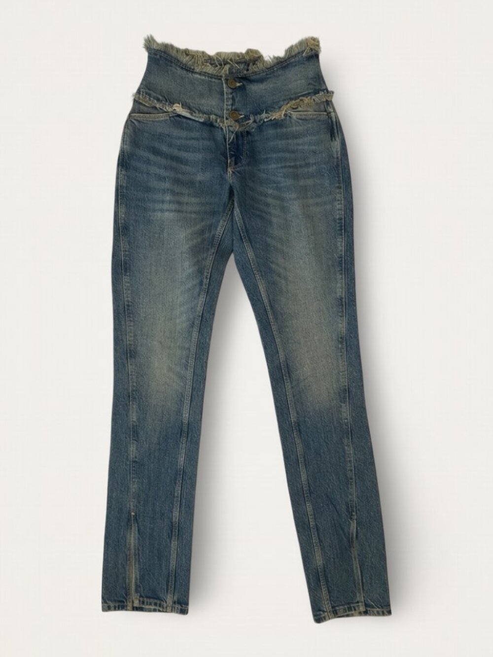 Urban Outfitters BDG Low Rise Raw Hem Fringe Skinny Jeans Tall 24 NWT